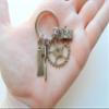 JewelryEveryday Dental Assistant, Dental Office Staff, Orthodontics Employee Thank You Keychain; Bronze Toothbrush, Floss & Gear Charm Keychain view 3