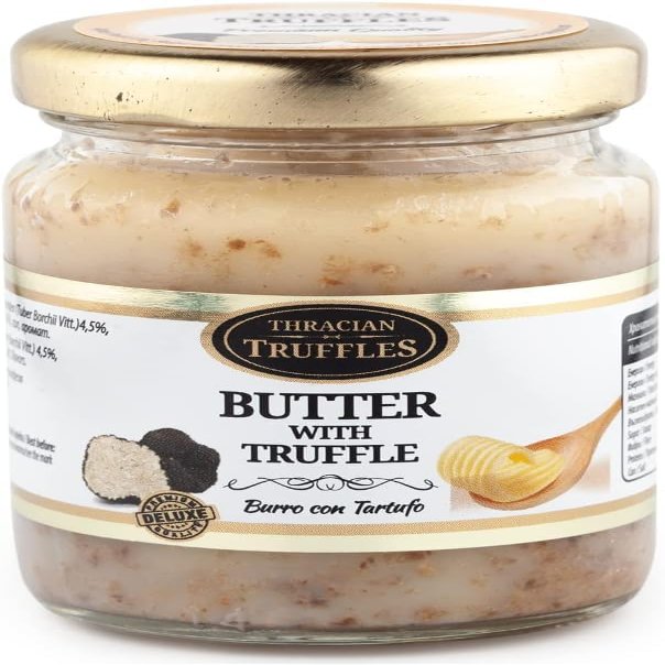 Truffle butter, Butter with white truffle tuber borchii vitt, Burro con tartufo, Intense taste and flavour, Suitable for white truffle risotto, appetizers, pasta dishes, meat, toast, popcorn 80g