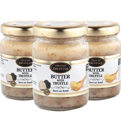 Truffle butter, Butter with white truffle tuber borchii vitt, Burro con tartufo, Intense taste and flavour, Suitable for white truffle risotto, appetizers, pasta dishes, meat, toast, popcorn 3 x 80g