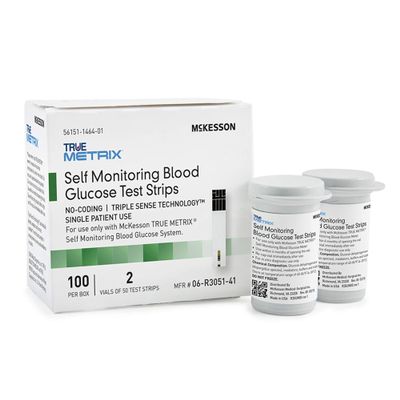McKesson True METRIX Blood Glucose Test Strips for Diabetes [200 Strips] Self-Monitoring System
