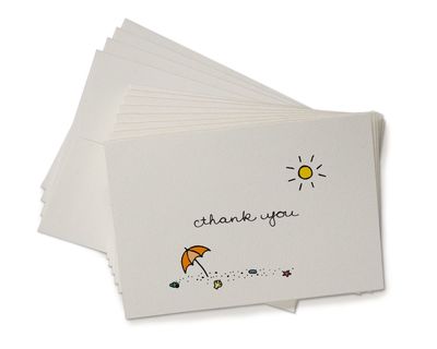 Sugartown Greetings Beach Thank You Cards - 24 Note Cards with Envelopes