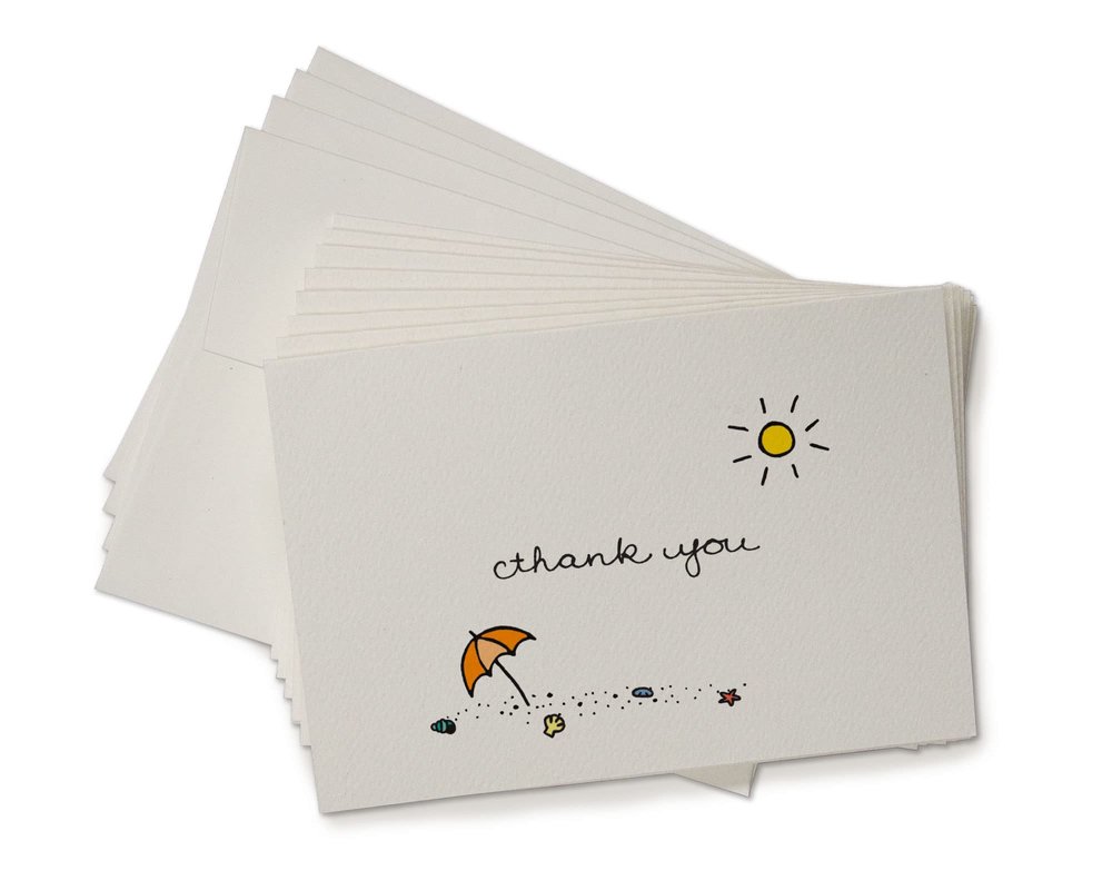 Sugartown Greetings Beach Thank You Cards - 24 Note Cards with Envelopes