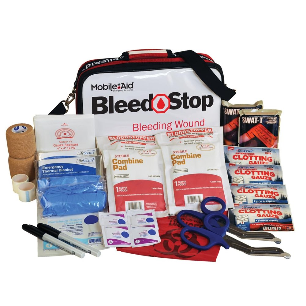 BleedStop Double 100 Bleeding Control & Gunshot Wound Trauma First Aid Kit [Treats 2 Bleeding Wounds]