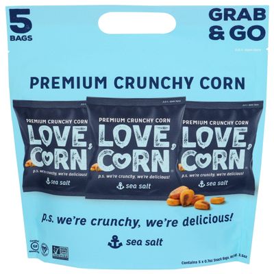 Love Corn, Snacks Sea Salt, 3.5 Ounce, 5 Pack