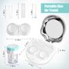 Contact Lens Travel Kit with Cleaner Washer, Portable Contact Box with Mirror Tweezers Remover Tool Solution Bottle for Daily Outdoor (Silver2) view 4