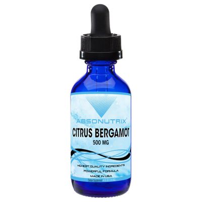 Absonutrix Citrus Bergamot Extract 500 mg, 4 Fl Oz Bottle, 200 Potent Servings, Easy-to-Consume Liquid Drops, Quick Absorption, Gluten-Free, Third-Party Tested, GMP-Certified, Non-GMO, Made in USA