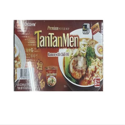 Nongshim Tantanmen Premium Noodle Soup Bowl, Ramen w/Chili Oil, 3.56 Oz (6 Ct)