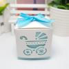 Crysdaralovebi Laser Cut Hollow Baby Carriage Cookie Gift Boxes Wedding Baby Shower Candy Treat Bag Wedding Favors Gifts Box Party Supplies (Blue,50 PCS) view 1