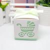 Crysdaralovebi Laser Cut Hollow Baby Carriage Cookie Gift Boxes Wedding Baby Shower Candy Treat Bag Wedding Favors Gifts Box Party Supplies (Blue,50 PCS) view 4