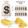 12 Pieces Canvas Money Bag Pouch with Drawstring and 12 Pieces Gold Bar Party Boxes 7 x 4.33 Inch Money Bag Pirate Gold Boxes for Children Toys Presents Crafts Pirate Theme Birthday Party Supplies view 2