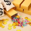 12 Pieces Canvas Money Bag Pouch with Drawstring and 12 Pieces Gold Bar Party Boxes 7 x 4.33 Inch Money Bag Pirate Gold Boxes for Children Toys Presents Crafts Pirate Theme Birthday Party Supplies view 4