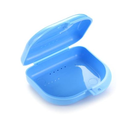 AKOAK 2 Pcs Oral Protection Storage Case, Denture Storage Case, with Vent Hole, Suitable for Office, Travel, Home - Light and Small, Snap-Tight Retainer Holds (Blue)
