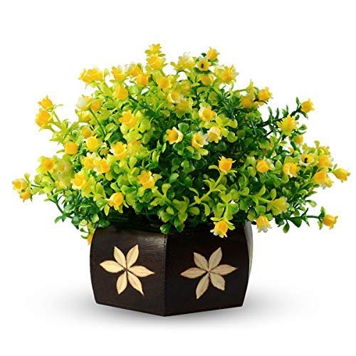 Geode Presents Beautiful Artificial Bonsai Tree with Pot | Bonsai Plant & Tree | Bonsai Tree for Indoor with Wooden Pot for Office Home Decor Showpiece (Pack 0F 1#Aport-739