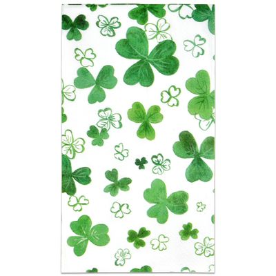 Gift Boutique 100 St Patrick's Day Shamrock Guest Napkins Disposable Paper Pack Green Clover Shamrocks Saint Patrick Napkin Holiday Bathroom Powder Room Party Decorative Fingertip Towels