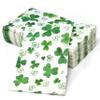 Gift Boutique 100 St Patrick's Day Shamrock Guest Napkins Disposable Paper Pack Green Clover Shamrocks Saint Patrick Napkin Holiday Bathroom Powder Room Party Decorative Fingertip Towels view 2