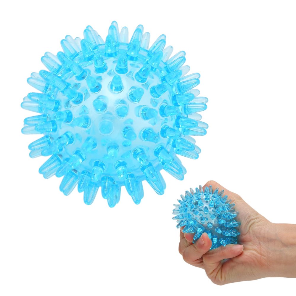Betued Spiky Massage Balls, Spiky Ball Compact Muscle Roller Hollow Soft Transparent Strength Recovery Exercise Squeezy Toy Balls Massage Ball for Hand Wrist Stress Relief (6CM)