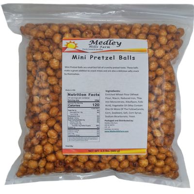 Medley Hills Farm Mini Pretzel Balls - Pretzel rounds - Nuggets - in Resealable Bag - 1.5 lbs
