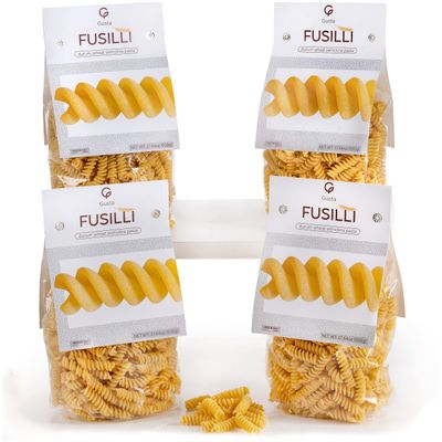 Gusta Rotini Fusilli Pasta - Premium Italian Pasta from Italy - Durum Wheat Semolina Organic "Al Dente" Pasta - Non-GMO & Gourmet Pasta - Family Owned Brand - 17.64oz / 500g (4 Pack)