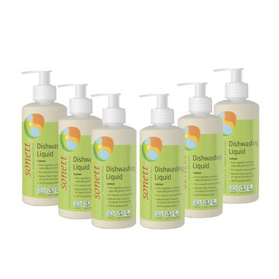 Sonett Organic Dishwashing Liquid Organic 100% Biodegradable Lemon, 10 Fl.Oz (Pack of 6)