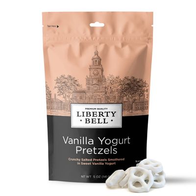 Liberty Bell Vanilla Yogurt Covered Mini Pretzels, 5 Ounce Bag