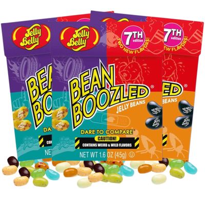Needzo Jelly Bean BeanBoozled Game 7th Edition, Small Flip Top Box with Assorted Beans, Weird Flavor Chewy Candies, Pack of 3