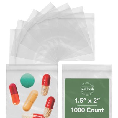 Seal Fresh 1.5 x 2 Inch Resealable Plastic Bags 1000 Pack  Clear Reclosable Mini Bags with Zipper Seal for Jewelry, Beads, Small Parts, Crafts, Hardware