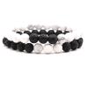2Pcs Matte Lava Rock Volcanic Stone Beads Stretch Bracelet Stacking Essential Oil Diffuser Tiger Eye Seed Energy Yoga Bracelet for Men Women Couple Stress Relief Healing Aromatherapy Jewelry-C white view 1