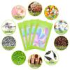 JTIEO 50Pcs Resealable Bags for Food Storage 4.7x7.9Inch Holographic Bags with Clear Window Foil Pouch Packaging Bag Self Sealing Bag for Party Favors, Lipgloss, Jewelry, Candy Green view 3