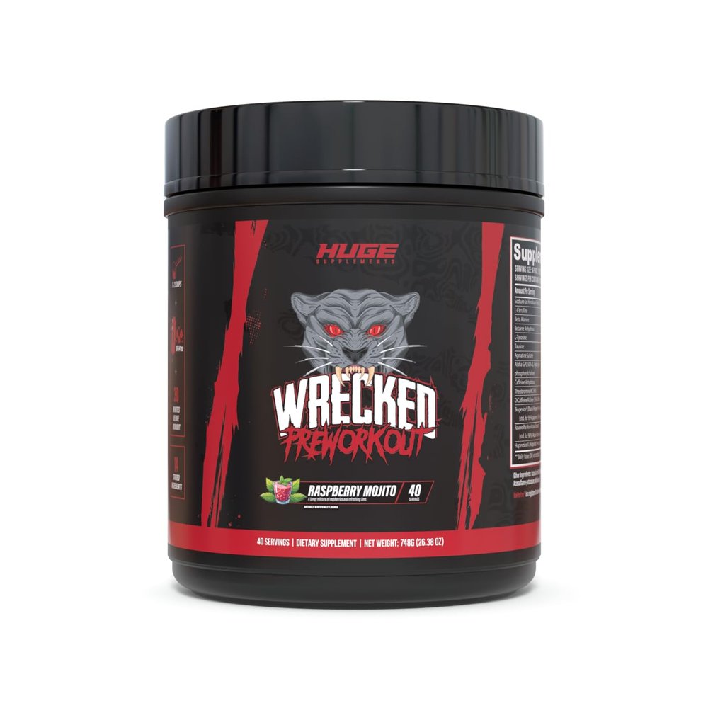Wrecked Pre Workout, Advanced Formula, Boosts Energy, Focus, Pumps & Performance, 10g L-Citrulline, 6.4g Beta Alanine, 5g Tyrosine, 1g Alpha GPC, 375mg Fast-Acting Caffeine & More