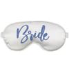 Something Blue Honeymoon Gifts for Bride to Be - Navy Blue Sparkle Glam Bride Satin Sleep Mask - Bachelorette Party Gifts - White Eye Mask(NVY GlmBrd) Wht view 1