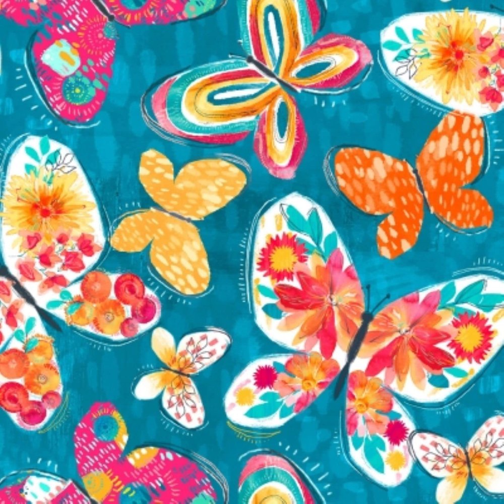 3 Wishes Good Vibes 18662 Blue Butterflies