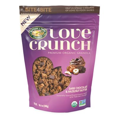 Love Crunch Organic Dark Chocolate & Hazelnut Butter Granola, 10.6 oz (Pack of 6), Non-GMO, Fair Trade, by Nature's Path