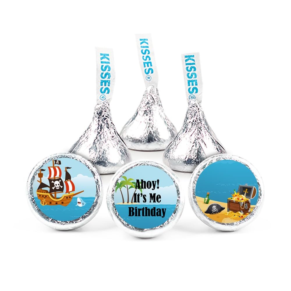 324ct Pirate Themed Kid's Birthday Stickers for Kisses Party Supplies - DIY - Candy Not Included