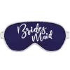 Bridesmaid Proposal Box - White Glam Bridesmaid Satin Sleep Mask - Bridal Party Gifts - Navy Blue w/White Piping Eye Mask view 1