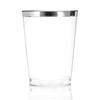 Nicole Fantini 10 Oz disposable Fancy Silver Rim Clear hard Plastic Tumblers/Cups, 16CT/Pack for Wedding,Elegant Party & All Occasions.:16CT view 2