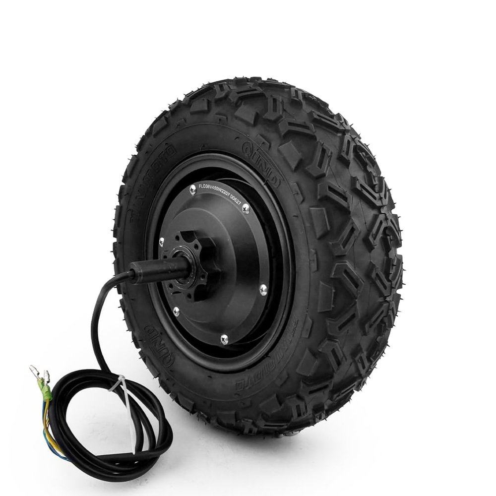 36V48V 450W 10 Inch Single Side Axle Brushless Geared Hub Motor with Tubeless Off Road Tire High Toruqe for Wheelchair36V450W