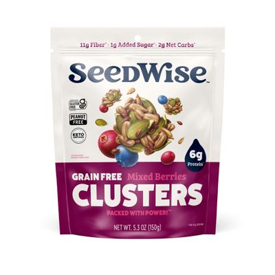 Ozery Bakery Super Seed Crunch Clusters, Mixed Berries, Plant Based, Vegan, Keto Snack, 5.3 Ounce (Pack of 3)