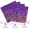 100PCS Purple Cocktail Napkins Gold Dot Paper Dinner Napkins Disposable for Birthday Anniversary Wedding Mardi Gras Party Supplies view 4