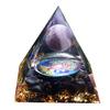 Besorgone Orgonite Pyramid for Positive Energy Chakra Orgone with Crystal Healing Stones Attract Wealth Wisdom Meditation Gift (Amethyst - Obsidian) view 1