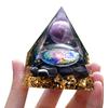 Besorgone Orgonite Pyramid for Positive Energy Chakra Orgone with Crystal Healing Stones Attract Wealth Wisdom Meditation Gift (Amethyst - Obsidian) view 3