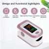 Pulse Oximeter Fingertip, Blood Oxygen Saturation Monitor with Large LED Display, Heart Rate Monitor for Adults, Fingertip Pulse Oximetr, with Lanyard (Rose Gold) view 2