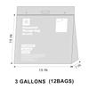 12 Large Plastic Storage Bags, 3 Gallons, Zero BPA, Double Zipper Seal, 3 Mils Thick, Double Layer Carry Handle, 15"x15"x7", Moving, Seasonal, Travel view 2
