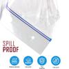 12 Large Plastic Storage Bags, 3 Gallons, Zero BPA, Double Zipper Seal, 3 Mils Thick, Double Layer Carry Handle, 15"x15"x7", Moving, Seasonal, Travel view 3
