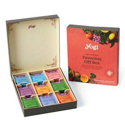 Yogi Organic Tea Sampler Gift Box (45 Tea Bags) Assorted Delicious Wellness Blends - 9 Favorite Herbal, Green & Black Varieties