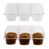 EcoQuality [150 Pack Clear Plastic 6 Compartment Muffin Containers - Disposable Clear Cupcake Boxes - 6 Cavity Holders with Hinged Design - Half Dozen Cupcake Carrier Durable Holder view 1