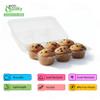 EcoQuality [150 Pack Clear Plastic 6 Compartment Muffin Containers - Disposable Clear Cupcake Boxes - 6 Cavity Holders with Hinged Design - Half Dozen Cupcake Carrier Durable Holder view 2