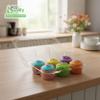 EcoQuality [150 Pack Clear Plastic 6 Compartment Muffin Containers - Disposable Clear Cupcake Boxes - 6 Cavity Holders with Hinged Design - Half Dozen Cupcake Carrier Durable Holder view 4