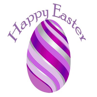 1/2 Sheet - Purple Happy Easter Egg - D22110 - 2D Edible Cake Cupcake Party Topper