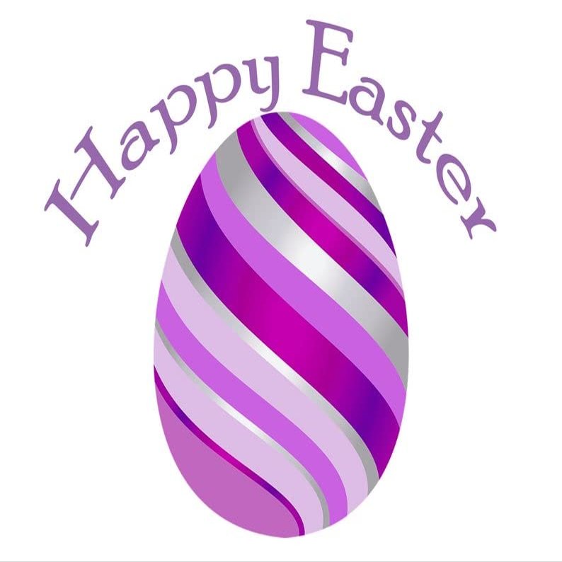 1/2 Sheet - Purple Happy Easter Egg - D22110 - 2D Edible Cake Cupcake Party Topper