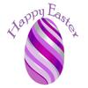 1/2 Sheet - Purple Happy Easter Egg - D22110 - 2D Edible Cake Cupcake Party Topper view 1